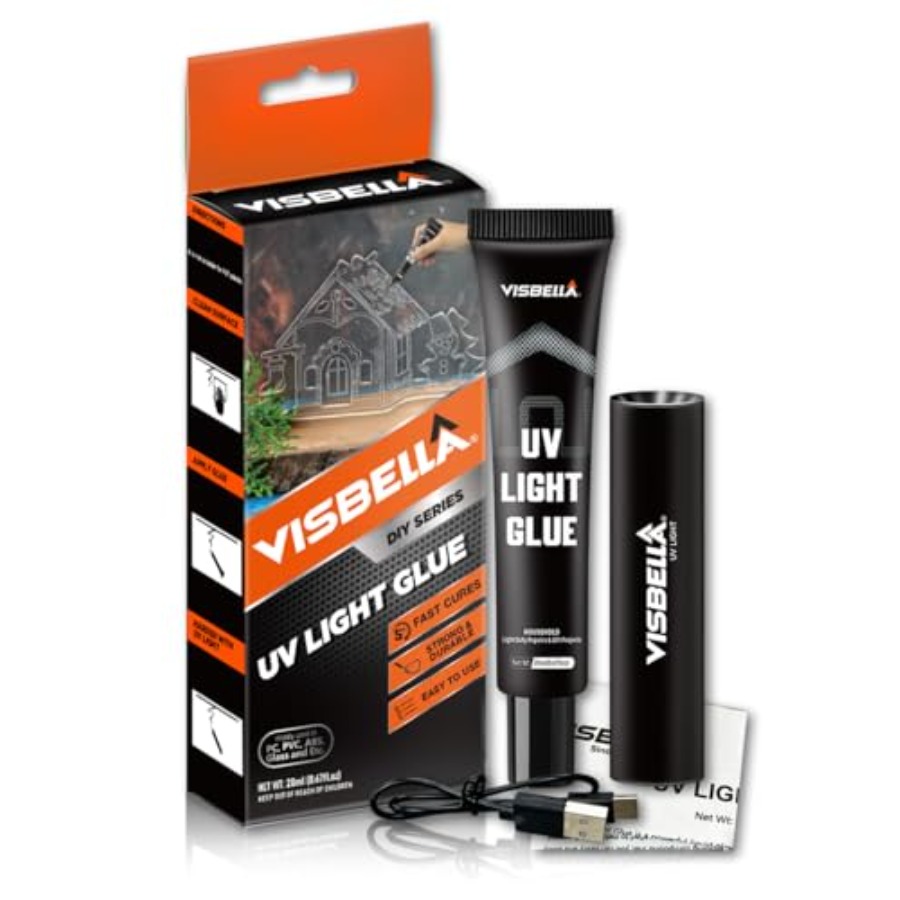 Liquid Uv Glue Kit - UV 라이트 글루 레진 키트(램프 포함),