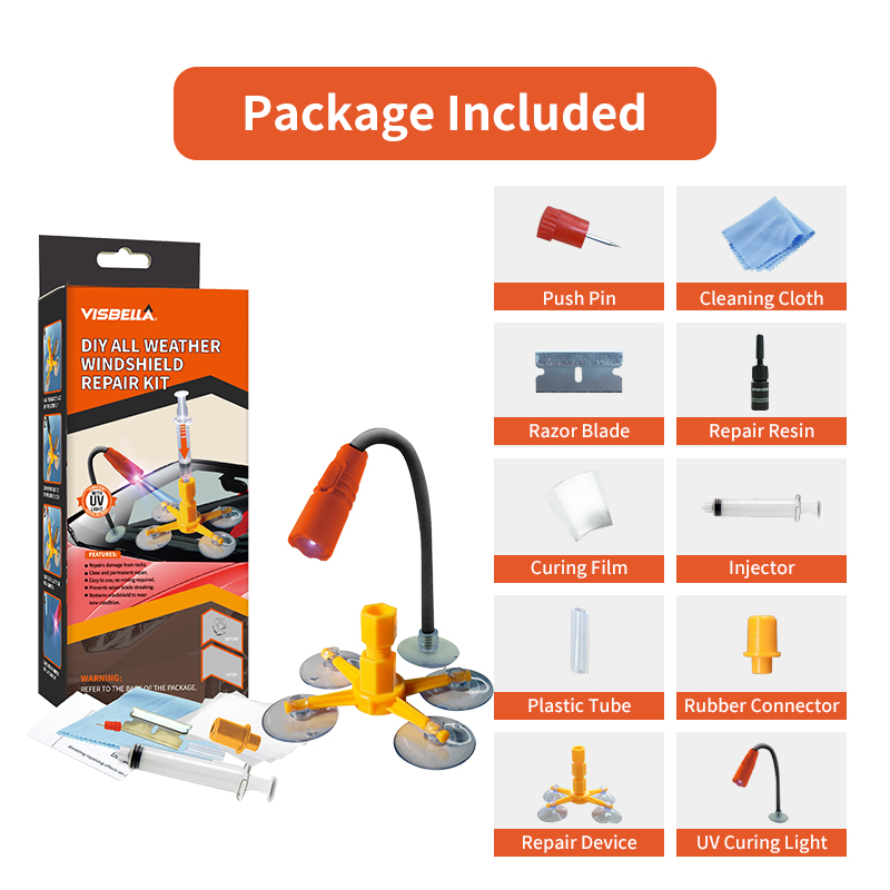 Liquid Uv Glue Kit - Visbella 자동차 앞 유리 수리 키트,