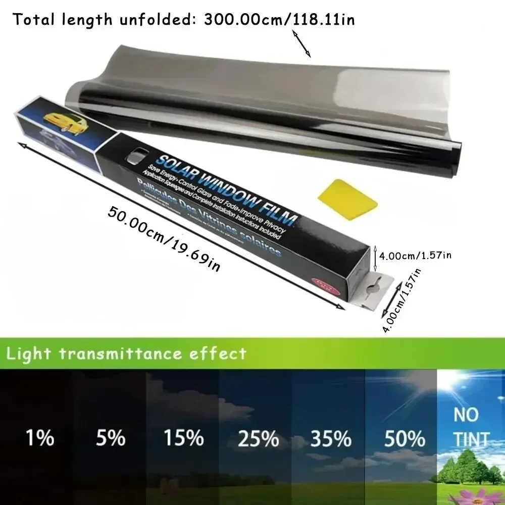 Glass Protector Auto - 3Mx50CM VLT 검은 자동차 창 포일