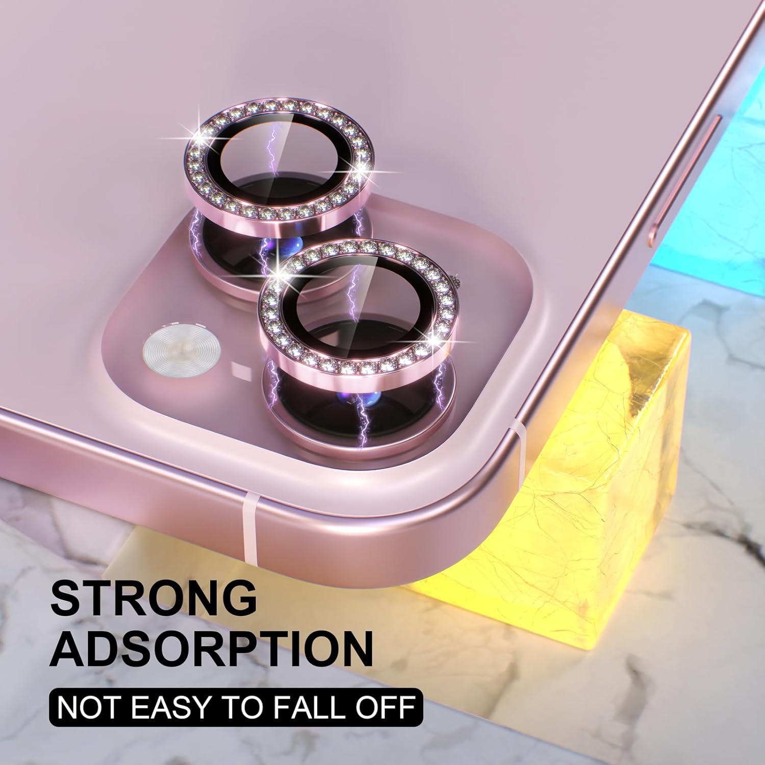 1PC 핑크 글리터 다이아몬드 카메라 렌즈 보호필름 ( - Tempered Glass Screen 9H 리뷰 및 가격