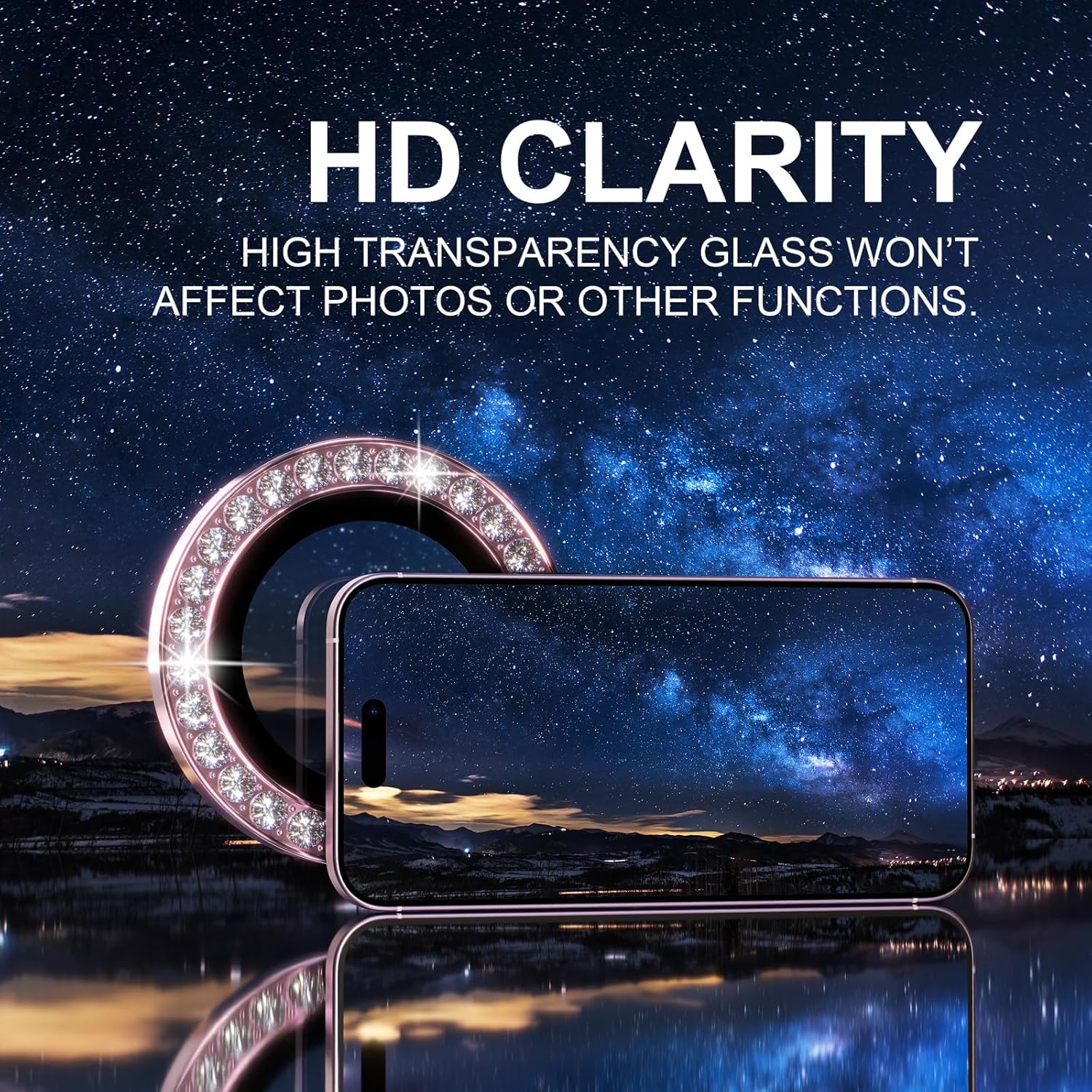 1PC 핑크 글리터 다이아몬드 카메라 렌즈 보호필름 ( - Tempered Glass Screen 9H 리뷰 및 가격